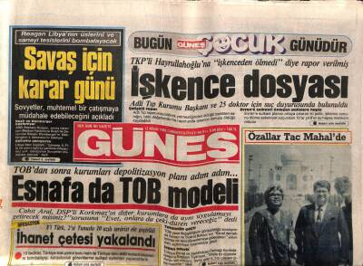 Güneş Gazetesi 12 Nisan 1986 - Reagan Libyanın Üslerini Ve Sanayi Tesislerini Bombalayacak GZ83398 - 1