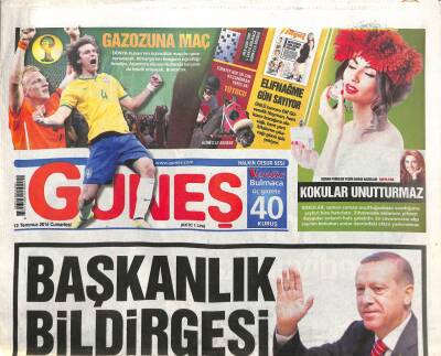 Güneş Gazetesi 12 Temmuz 2014 - Başkanlık Bildirgesi GZ104524 - 1