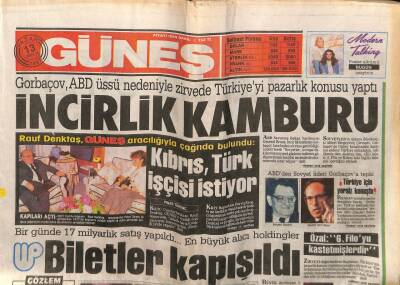 Güneş Gazetesi 13 Aralık 1987 - Doğum Günü Hediyesi GZ55755 - 1