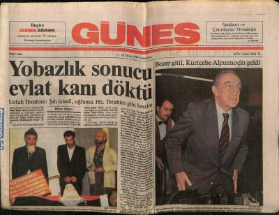 Güneş Gazetesi 13 Ekim 1990 - Yobazlık Sonucu Evlat Kanı Döktü GZ61632 - 2