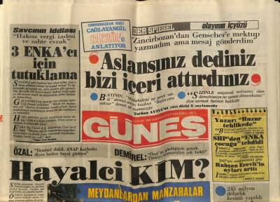 Güneş Gazetesi 13 Eylül 1986 - Oyuna Getirildiğini Söyleyen Arzu Tok Üzgün Mahvoldum GZ72183 - 1