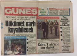 Güneş Gazetesi 13 Haziran 1984 - 2 Türk Devlet Başkanı Denktaş Ve Evren Ankarada Buluştu GZ13238 - 1