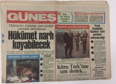 Güneş Gazetesi 13 Haziran 1984 - 2 Türk Devlet Başkanı Denktaş Ve Evren Ankarada Buluştu GZ13238 - 1