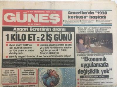 Güneş Gazetesi 13 Mart 1982 - Amerikada 1930 Korkusu Başladı GZ35337 - 1