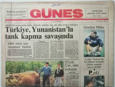 Güneş Gazetesi 13 Mayıs 1990 Akkum Sonucunda İmha Edilecek Tanklar İçin Altı Ülke Tetikte Bekliyor -GZ37495 - 1