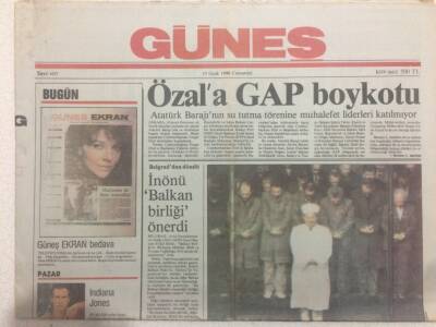 Güneş Gazetesi 13 Ocak 1960 - Turgut Özala Gap Boykotu GZ50861 - 1