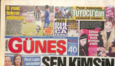 Güneş Gazetesi 13 Ocak 2014 - First Lady Saraydan Kovuluyor GZ107497 - 1
