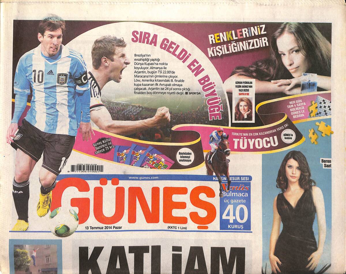 Güneş Gazetesi 13 Temmuz 2014 - Zerrin Tekindor İlk Filminde Alkolik Oldu - Emrah Erdoğan Amerika'da Kenan Doğulu Ve Beren Saat Çiftine Komşu Oluyor GZ135746 - 1