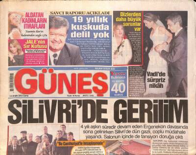 Güneş Gazetesi 14 Aralık 2012 - Yeşilçam Yıldızı Nilgün Atılgan Trafik Kurbanı - Silivride Gerilim GZ124650 - 1
