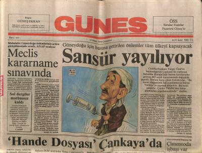 Güneş Gazetesi 14 Nisan 1990 - Meclis Kararname Sınavında GZ61536 - 1