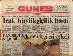 Güneş Gazetesi 15 Eylül 1990 - Irak Büyükelçilik Bastı GZ61531 - 2