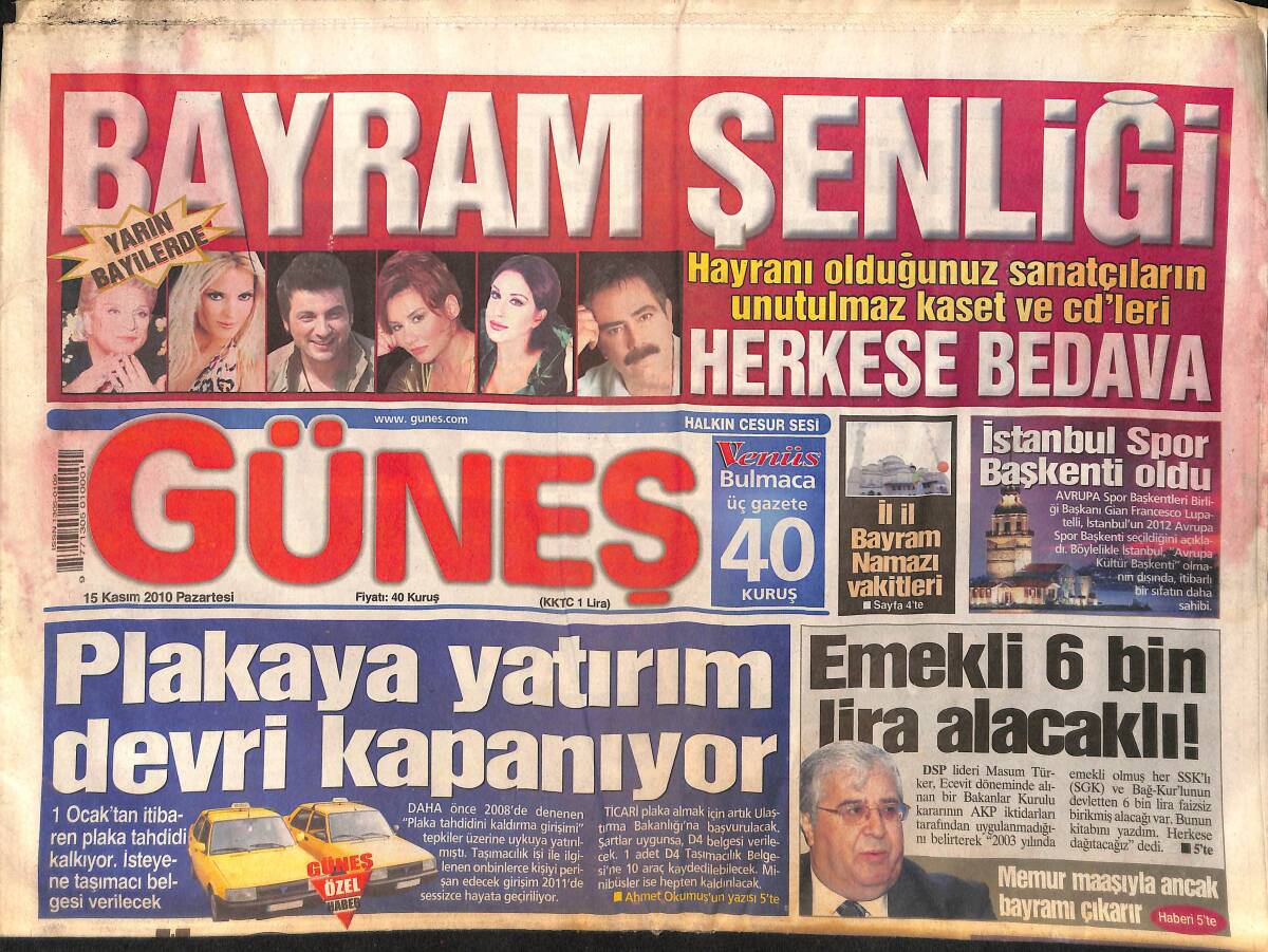 Güneş Gazetesi 15 Kasım 2010 - Mesut Özil'in Sevgilisi Anna Maria 