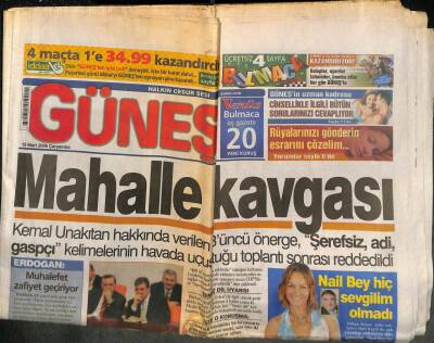 Güneş Gazetesi 15 Mart 2006 - İbrahim Tatlısese Suikast Timi Yakalandı GZ96076 - 1