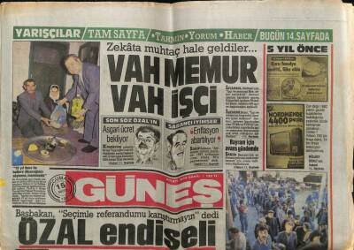 Güneş Gazetesi 15 Mayıs 1987 - Memur Ve İşçi Zekata Muhtaç Hale Geldi GZ61637 - 1