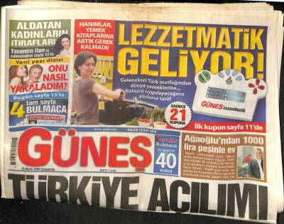 Güneş Gazetesi 15 Nisan 2009 - Aspirin Beyin Kanaması Yapıyor - İki Dev Belgesel Hazırlıyor * Cüneyt Arkın - Kadir İnanır GZ116899 - 1