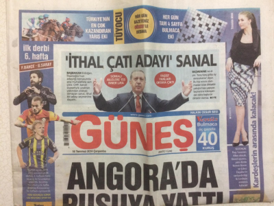 Güneş Gazetesi 16 Temmuz 2014 - Mustafa Sarıgül Angorada Pusuya Yattı GZ27574 - 1