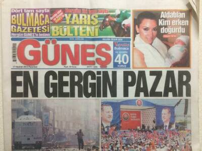 Güneş Gazetesi 17 Haziran 2013 - En Gergin Pazar GZ29325 - 1