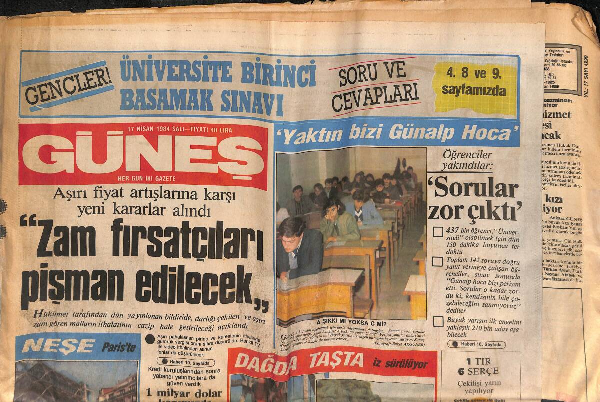 Güneş Gazetesi 17 Nisan 1984 - Çay Ve Tekel İşçilerinin 1984 Zammı Belirlendi GZ134569 - 1