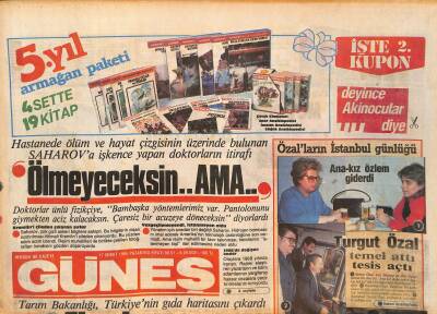 Güneş Gazetesi 17 Şubat 1986 - Galatasaray Fırtına Gibi - Ordu Ağrı Dağını Bile Aşar GZ127525 - 1