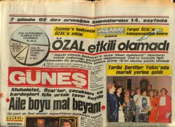 Güneş Gazetesi 17 Temmuz 1986 - Demirel İzmire Ağırlık Verecek GZ62049 - 1