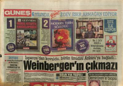 Güneş Gazetesi 18 Mart 1987 - Akciğer Kanserinden Şüphe Ediliyordu , Demirörene Biopsi GZ82834 - 1