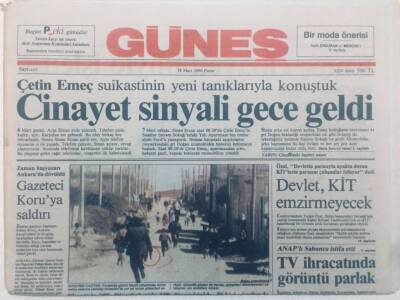 Güneş Gazetesi - 18 Mart 1990 - Çetin Emeç Cinayetinin Yeni Tanıklarıyla Konuştuk GZ46864 - 1