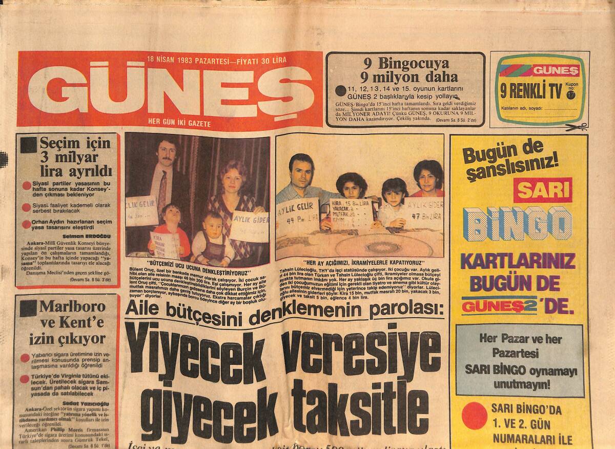 Güneş Gazetesi 18 Nisan 1983 - Tabloları 27 Milyona Satılan Osman Hamdi'nin Evi Çökme Üzere GZ134629 - 1