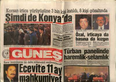 Güneş Gazetesi 18 Ocak 1987 - Türban Panelinde Haremlik- Selamlık GZ61544 - 1