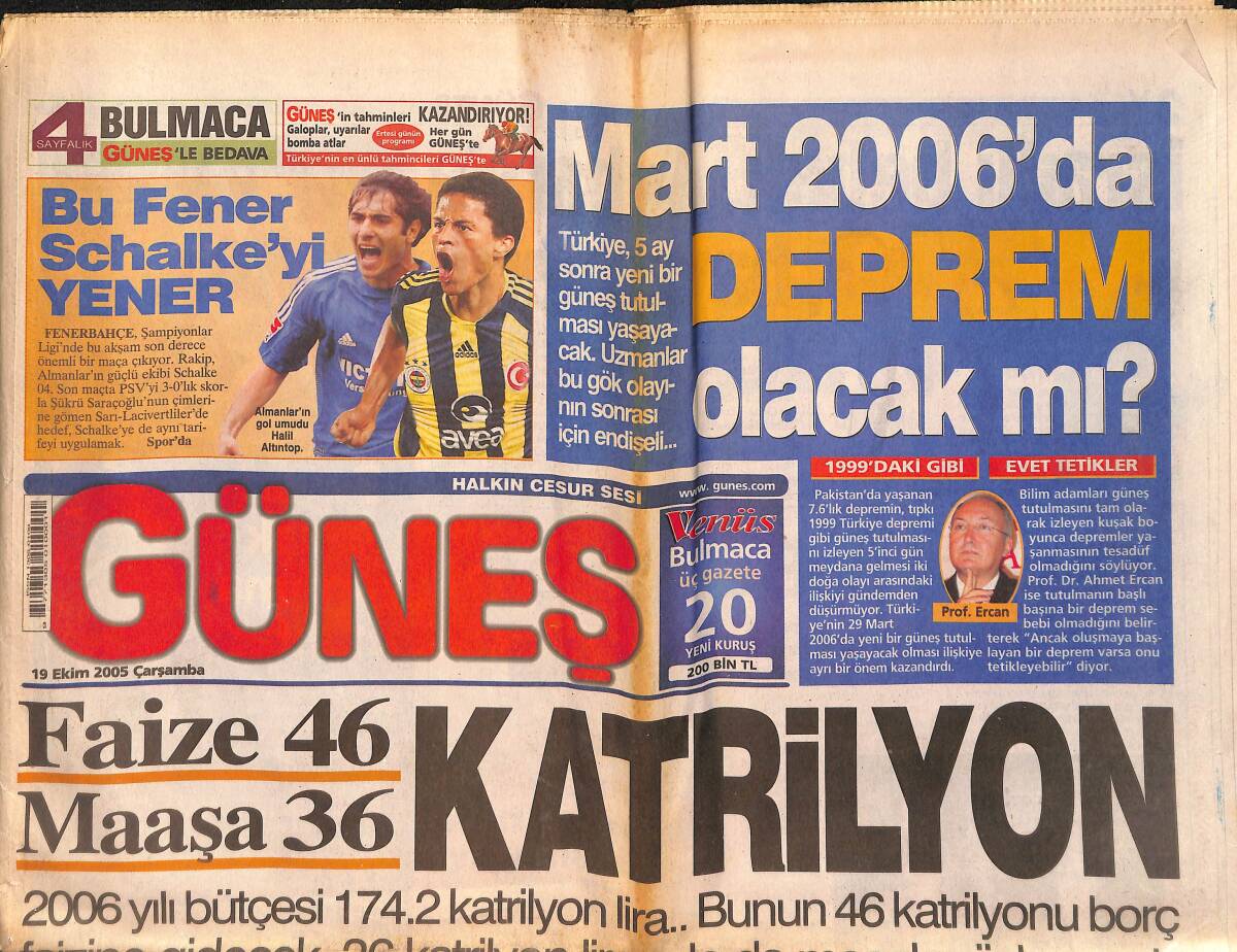 Güneş Gazetesi 19 Ekim 2005 - Petek Dinçöz Sürpriz Bir Kararla Evlendi - İhsan Vardar Alzheimer Hastası Olan Eşini Vurup İntihar Etti GZ158424 - 1
