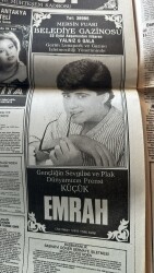 Güneş Gazetesi 19 Eylül 1988 - Samantha Fox 35 Bin Lira Etmedi - Mersin Fuarı Belediye Gazinosu Küçük Emrah Afişi GZ157729 - 2