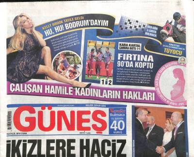 Güneş Gazetesi 19 Eylül 2014 - Patronlara Paralel Uyarı GZ104523 - 1