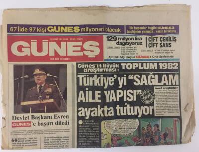 Güneş Gazetesi 19 Şubat 1982 - Türkiyeyi Sağlam Aile Yapısı Ayakta Tutuyor GZ13245 - 1