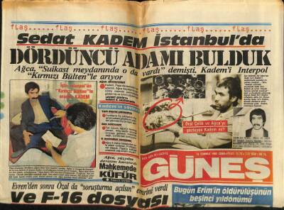 Güneş Gazetesi 19 Temmuz 1985 - Sedat Kadem İstanbulda GZ62055 - 1