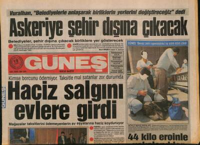 Güneş Gazetesi 19 Temmuz 1988 - Orhan Gencebay Teklifi Geri Çevirdi - Haciz Salgını Evlere Girdi GZ126083 - 1