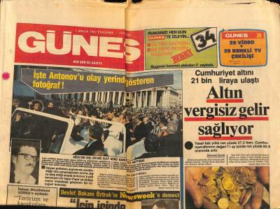 Güneş Gazetesi 2 Aralık 1982 - İşte Antonovu Olay Yerinde Gösteren Fotoğraf ! GZ87494 - 1