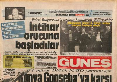 Güneş Gazetesi 2 Aralık 1985 - Semra Özaldan İnönüye Saygı - Lavrion Kampında Son 24 Saat GZ113584 - 1