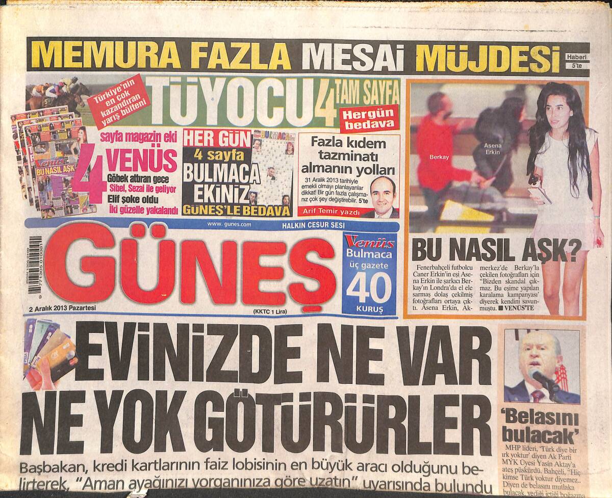 Güneş Gazetesi 2 Aralık 2013 - Silueti Bozan Kuleler Yıkılıyor - Murdoch Affetmedi GZ135105 - 1