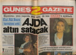 Güneş Gazetesi 2 Eki 12 Şubat 1987 - Ajda Pekkan Altın Satacak GZ63125 - 1