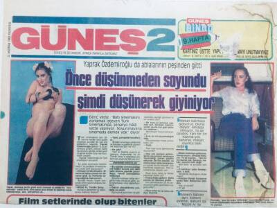 Güneş Gazetesi 2 Eki 13 Haziran 1983 - Önce Düşünmeden Soyundu Şimdi Düşünerek Giyiniyor GZ40995 - 1