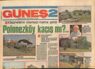 Güneş Gazetesi 2 Eki 14 Haziran 1983 - Polonezköy Kaçış Mı ? GZ126276 - 1