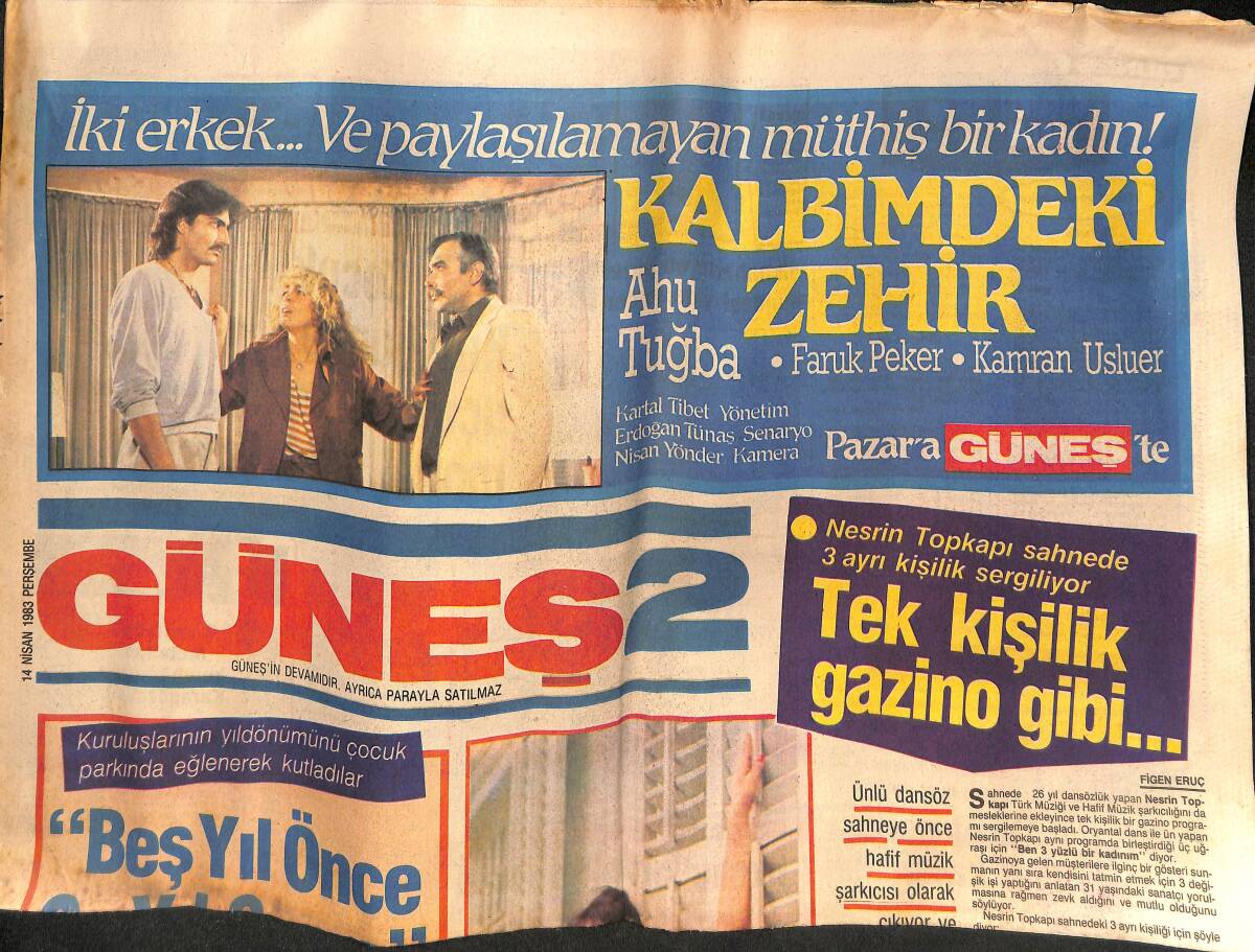 Güneş Gazetesi 2 Eki 14 Nisan 1983 - Romina Power-Al Bano Çifti Ayrılığın Eşiğinde... GZ134597 - 1