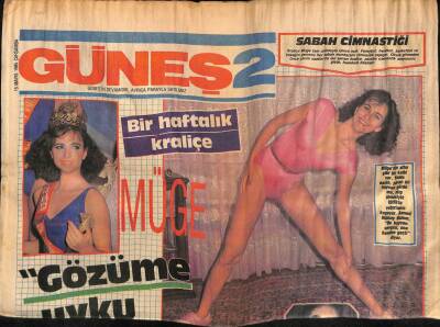 Güneş Gazetesi 2 Eki 15 Mayıs 1985 - Bir Haftalık Kraliçe Müge Gördürür GZ63086 - 1
