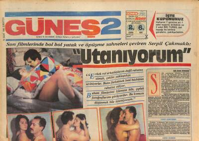 Güneş Gazetesi 2 Eki 15 Şubat 1986 - Serpil Çakmaklı Artık Öpüşmüyorum Dedi, Ramboya Karşı Conan GZ126880 - 1