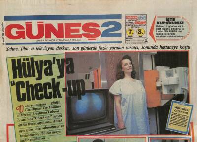 Güneş Gazetesi 2 Eki 19 Mart 1986 - Hülya Koçyiğite Check-Up GZ113895 - 1