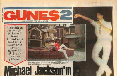 Güneş Gazetesi 2 Eki 19 Temmuz 1984 - Michael Jacksonın Kara Boncukları GZ127515 - 1