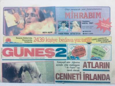 Güneş Gazetesi 2 Eki 2 Temmuz 1982 - Atların Cenneti İrlanda GZ42310 - 1