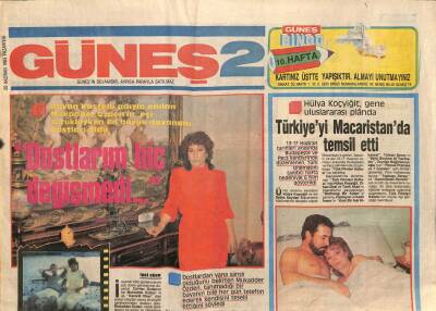 Güneş Gazetesi 2 Eki 20 Haziran 1983 - Hülya Koçyiğit , Gene Uluslararası Plânda GZ113793 - 1