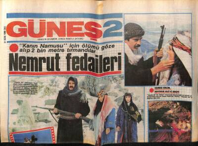Güneş Gazetesi 2 Eki 21 Ocak 1986 - Nemrut Fedaileri GZ63108 - 2