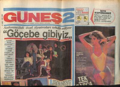 Güneş Gazetesi 2 Eki 21 Şubat 1986 - Nazan Şoray Hiç Oyuncağım Olmadı GZ63106 - 1