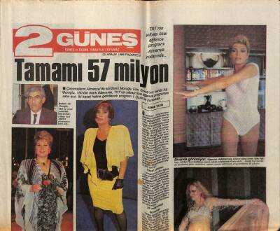 Güneş Gazetesi 2 Eki 22 Aralık 1986 - Muazzez Abacı, Sezen Aksu, Ajda Pekkan GZ63136 - 2